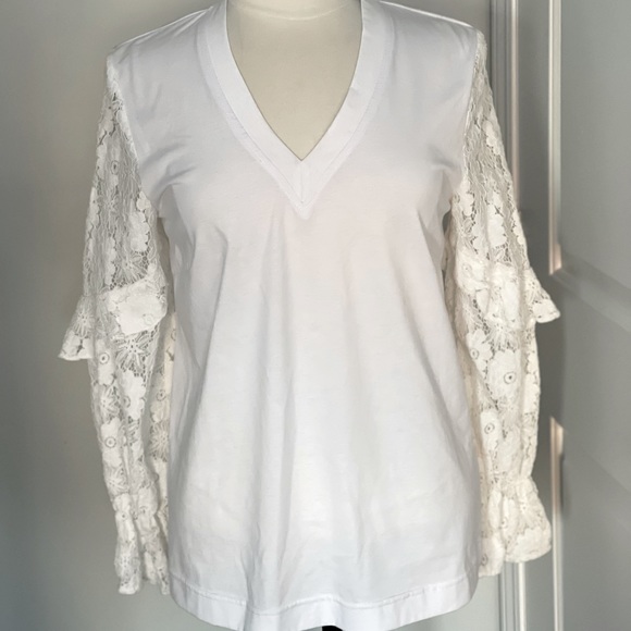 Top with Lace Ruffled Sleeves - Picture 1 of 5